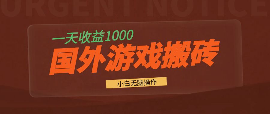 （13321期）国外游戏全自动搬砖，一天收益1000+ 小白无脑操作 中创网 第1张