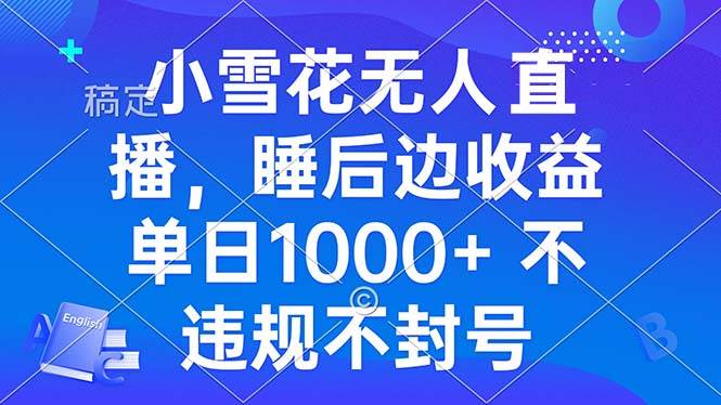 （13491期）小雪花无人直播 睡后收益单日1000+ 零粉丝新号开播 不违规 看完就会 中创网 第1张