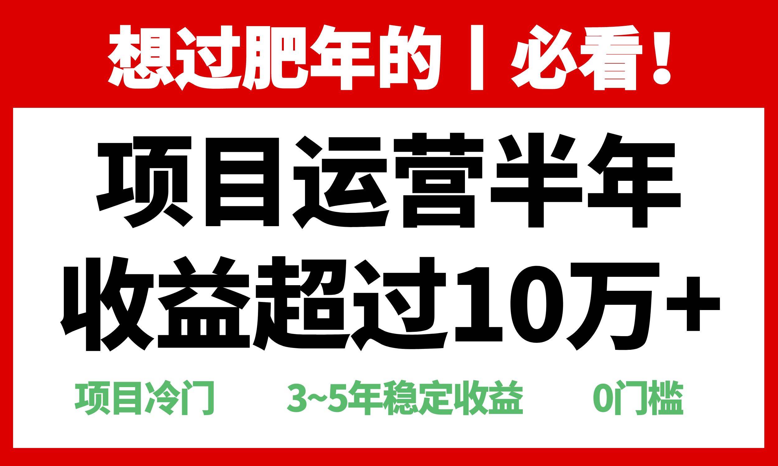 （13663期）年前过肥年的必看的超冷门项目，半年收益超过10万+， 中创网 第1张