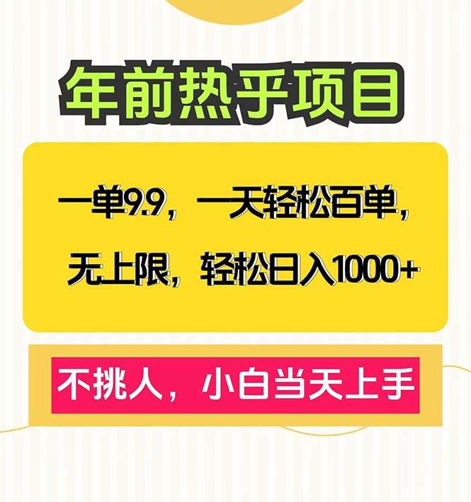 （13795期）一单9.9，一天百单无上限，不挑人，小白当天上手，轻松日入1000+ 中创网 第1张