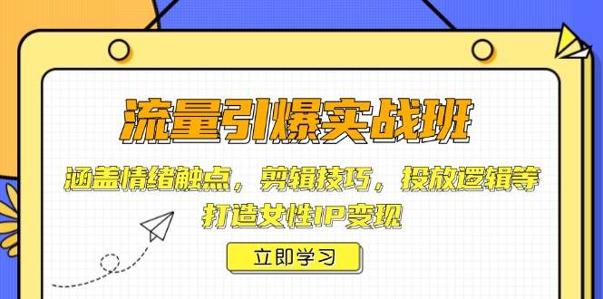 （14008期）流量引爆实战班，涵盖情绪触点，剪辑技巧，投放逻辑等，打造女性IP变现 中创网 第1张