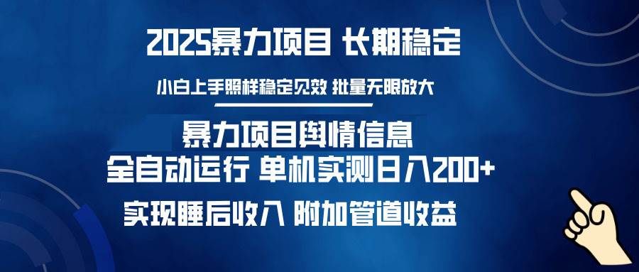 （14244期）暴力项目舆情信息：多平台全自动运行 单机日入200+ 实现睡后收入 中创网 第1张